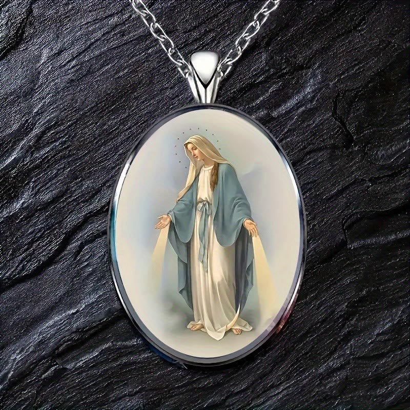 Collar con Medalla Milagrosa y Dije Bendecido "Reza a la Virgen María"