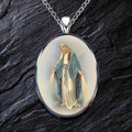 Collar con Medalla Milagrosa y Dije Bendecido "Reza a la Virgen María"