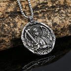 Collar Amuleto con Dije "San Miguel Arcángel Protégenos"