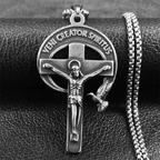 Crucifijo Sagrado Antiguo con Paloma del Espíritu Santo y Veni Creator Spiritus Estilo Retro