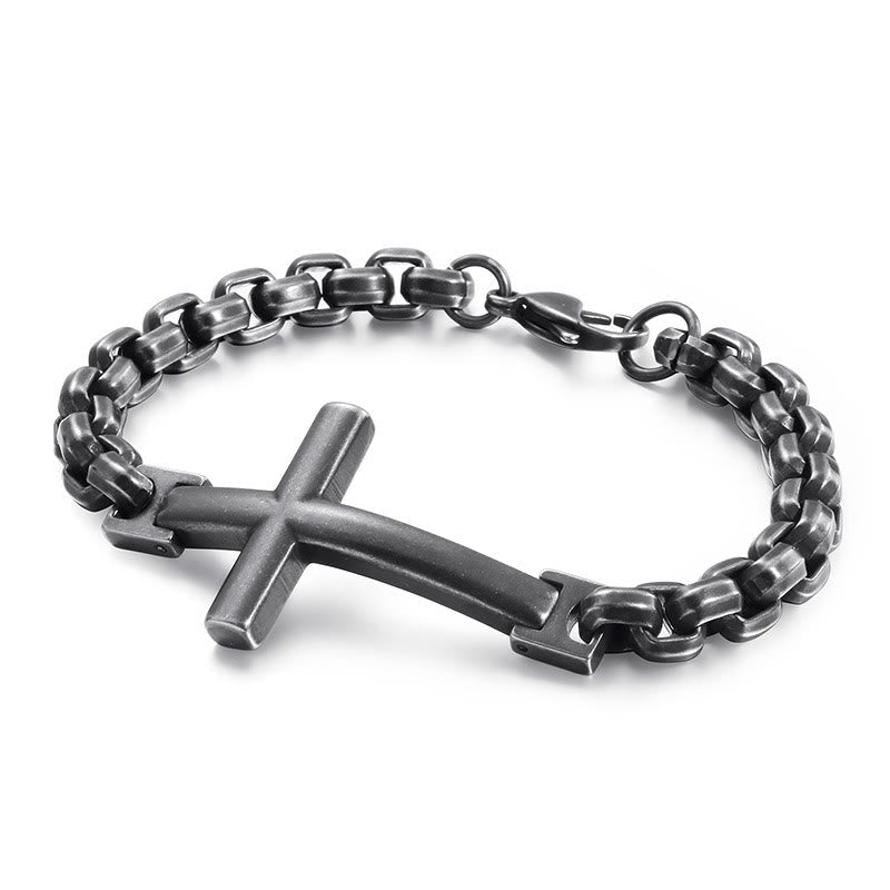 Pulsera de Cruz Minimalista Multicolor de Líneas Limpias y Alma Fiel