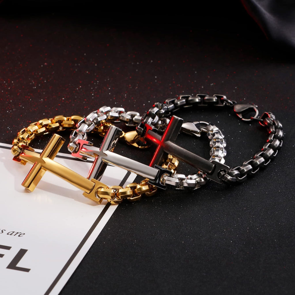 Pulsera de Cruz Minimalista Multicolor de Líneas Limpias y Alma Fiel