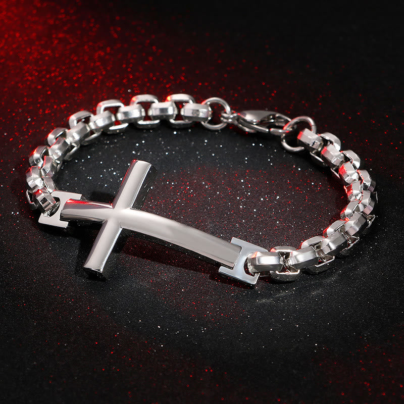 Pulsera de Cruz Minimalista Multicolor de Líneas Limpias y Alma Fiel