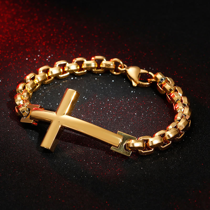 Pulsera de Cruz Minimalista Multicolor de Líneas Limpias y Alma Fiel