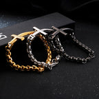 Pulsera de Cruz Minimalista Multicolor de Líneas Limpias y Alma Fiel