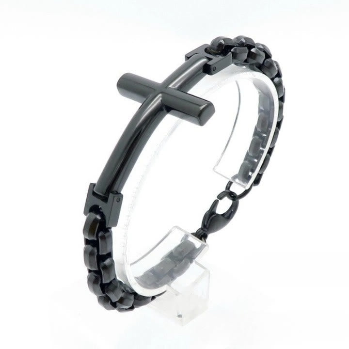 Pulsera de Cruz Minimalista Multicolor de Líneas Limpias y Alma Fiel