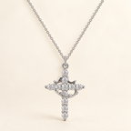 Modern Crowned in Faith Cross Necklace, Earrings
