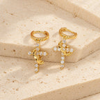 Modern Crowned in Faith Cross Necklace, Earrings