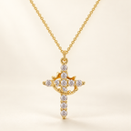 Modern Crowned in Faith Cross Necklace, Earrings