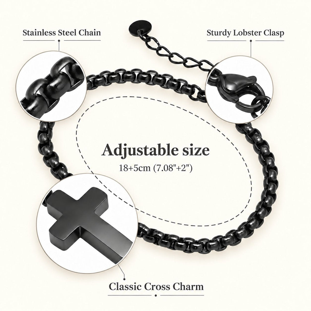 Minimalist Cross Chain Bracelets