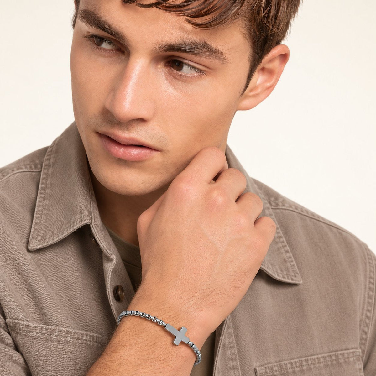 Minimalist Cross Chain Bracelets