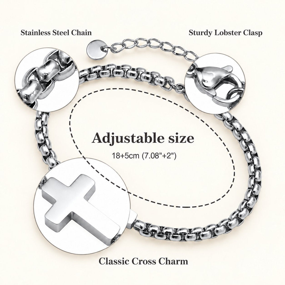 Minimalist Cross Chain Bracelets