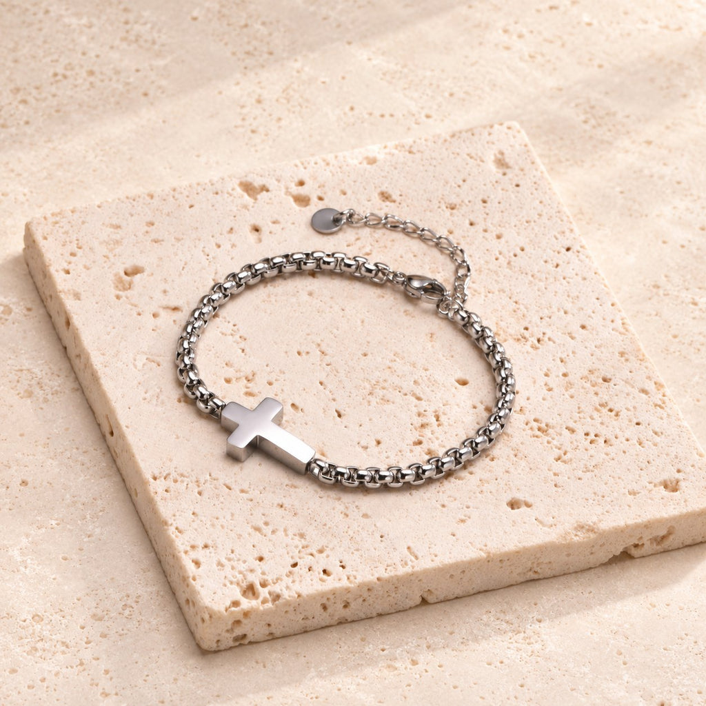 Minimalist Cross Chain Bracelets