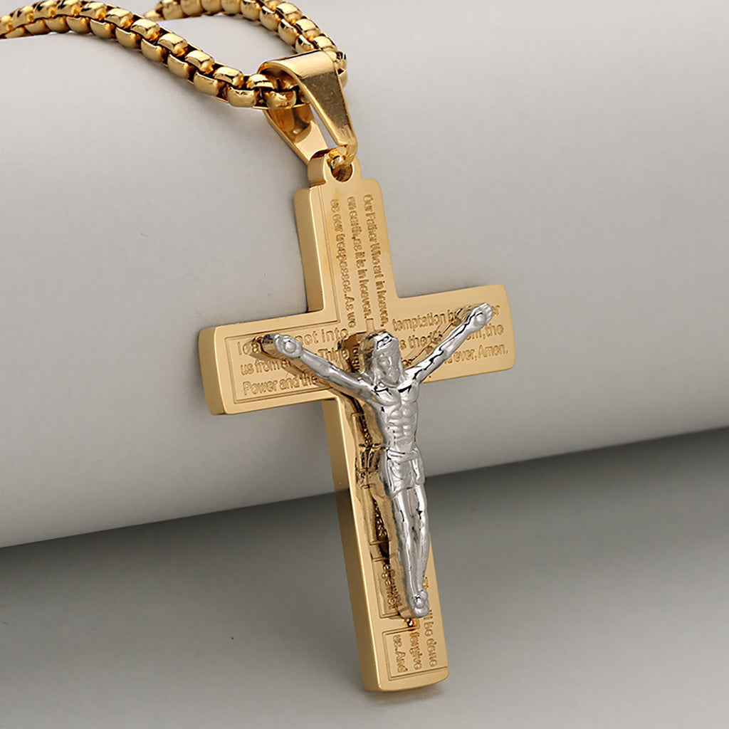 Collar Crucifijo Elegante, Símbolo de Devoción, Disponible en Cuatro Tonos