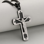 Collar con Dije Crucifijo Pulido Disponible en Cuatro Colores Eternos