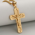 Collar con Dije Crucifijo Pulido Disponible en Cuatro Colores Eternos