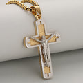 Collar con Dije Crucifijo Pulido Disponible en Cuatro Colores Eternos