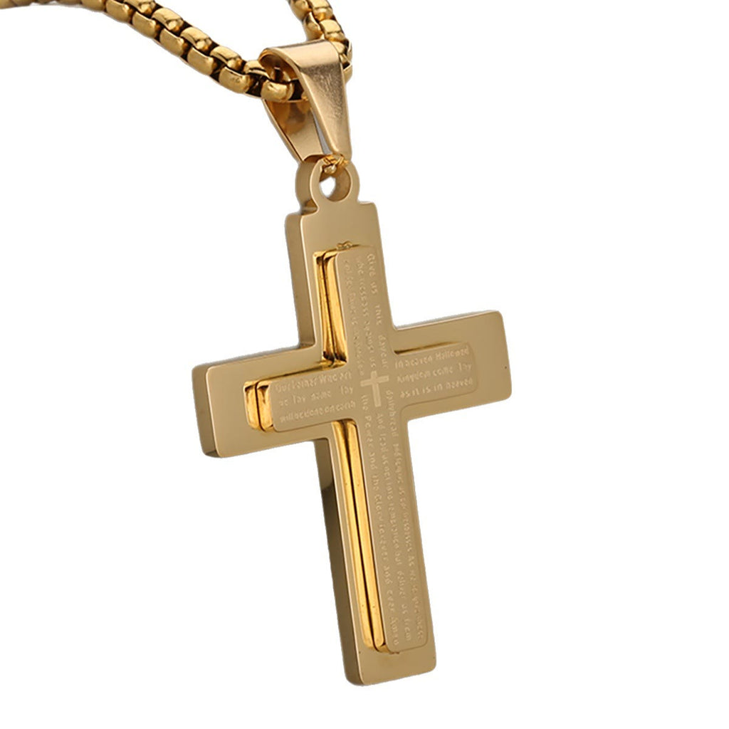 Collar de Cruz Tricolor Minimalista que Encarna la Fe y la Sencillez