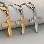 Collar de Cruz Tricolor Minimalista que Encarna la Fe y la Sencillez