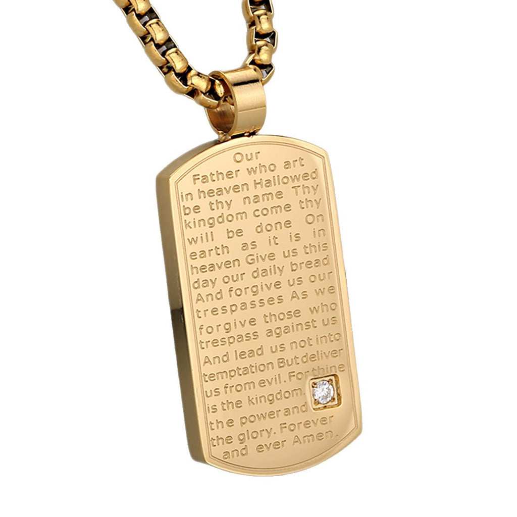 Collar Rectangular Tricolor del Padre Nuestro que Expresa Fe y Esperanza