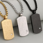 Collar Rectangular Tricolor del Padre Nuestro que Expresa Fe y Esperanza
