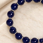 Elegant Deep Blue Beaded Bracelets with Crucifix and Miraculous Medal