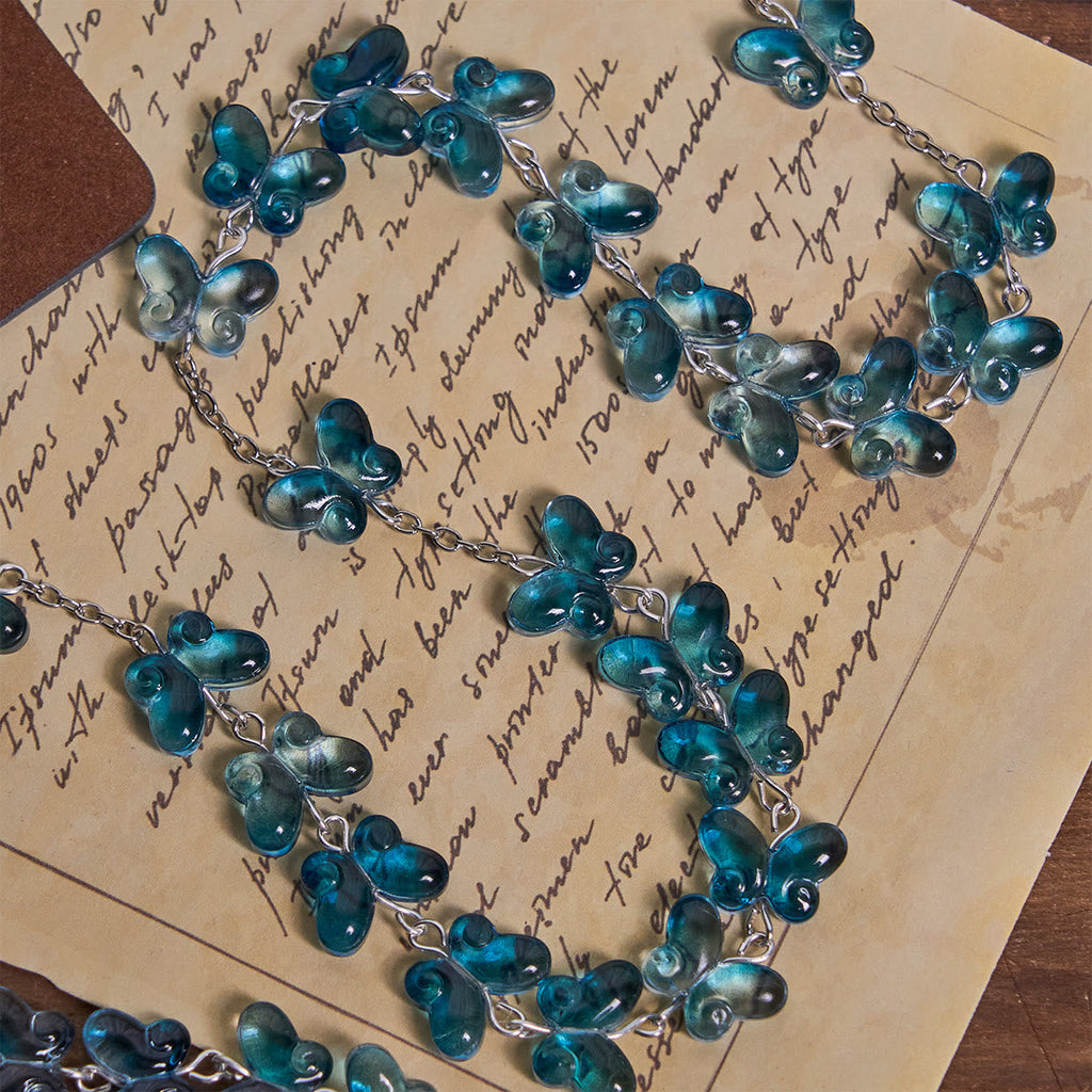 Pulsera de Oración Mariposa Azul Brillante "Alas de Devoción", Rosario Animal