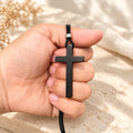 Classic Natural Ebony Cross Necklace