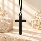 Classic Natural Ebony Cross Necklace