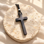 Classic Natural Ebony Cross Necklace