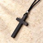 Classic Natural Ebony Cross Necklace