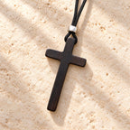 Classic Natural Ebony Cross Necklace