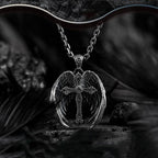 Collar con Dije de Cruz con Alas del Ángel de la Guarda: Joyería de Protección Espiritual