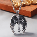 Collar con Dije de Cruz con Alas del Ángel de la Guarda: Joyería de Protección Espiritual