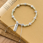 Tobillera de Bendición de San Benito en Dos Colores con Cuentas de Piedra Natural