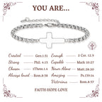 Pulseras de Cadena con Cruz Minimalista: Dos Colores con Tarjeta de Bendición