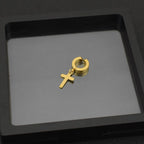 Aretes Colgantes de Argolla con Cruz: Joyería Moderna para el Día a Día VIP