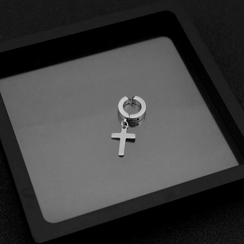 Aretes Colgantes de Argolla con Cruz: Joyería Moderna para el Día a Día
