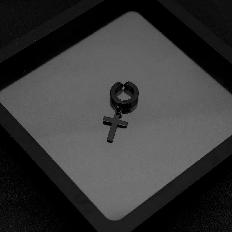 Aretes Colgantes de Argolla con Cruz: Joyería Moderna para el Día a Día