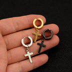 Aretes Colgantes de Argolla con Cruz: Joyería Moderna para el Día a Día