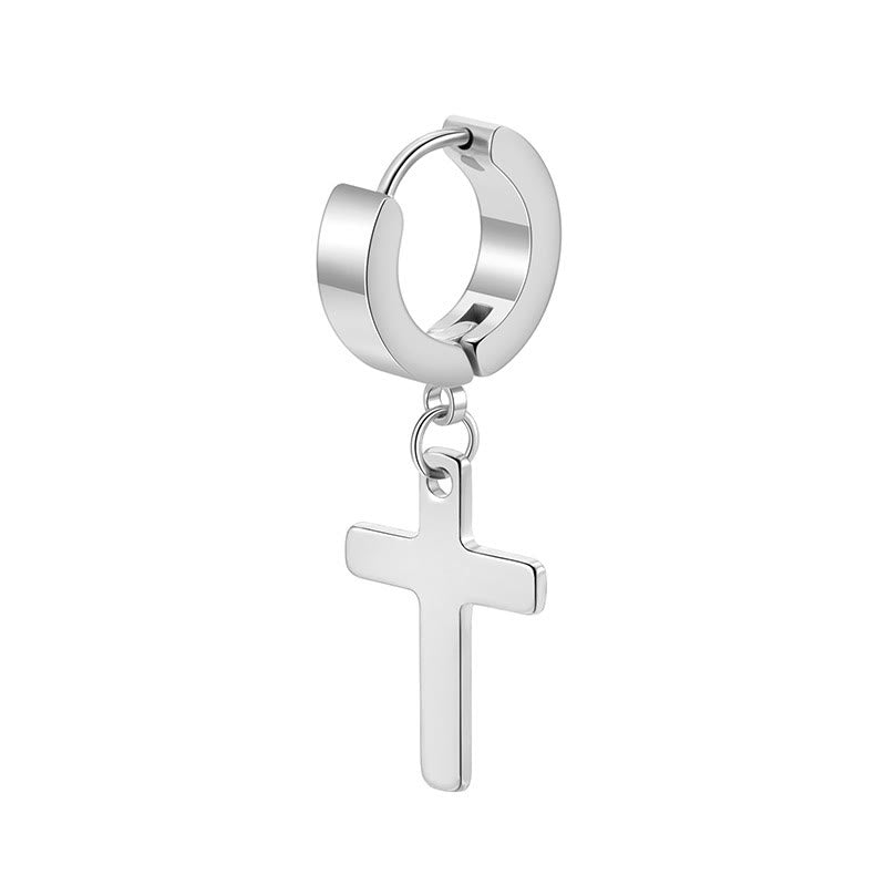 Aretes Colgantes de Argolla con Cruz: Joyería Moderna para el Día a Día VIP