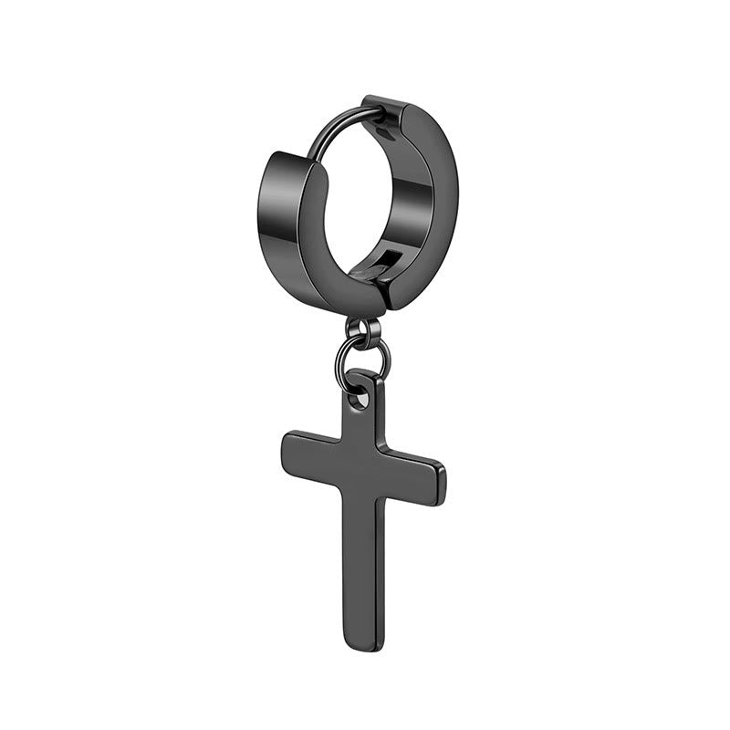 Aretes Colgantes de Argolla con Cruz: Joyería Moderna para el Día a Día