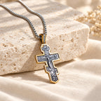 Two-Color Orthodox Crucifix Necklace with Profound Spiritual Meaning
