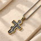 Two-Color Orthodox Crucifix Necklace with Profound Spiritual Meaning