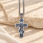 Two-Color Orthodox Crucifix Necklace with Profound Spiritual Meaning
