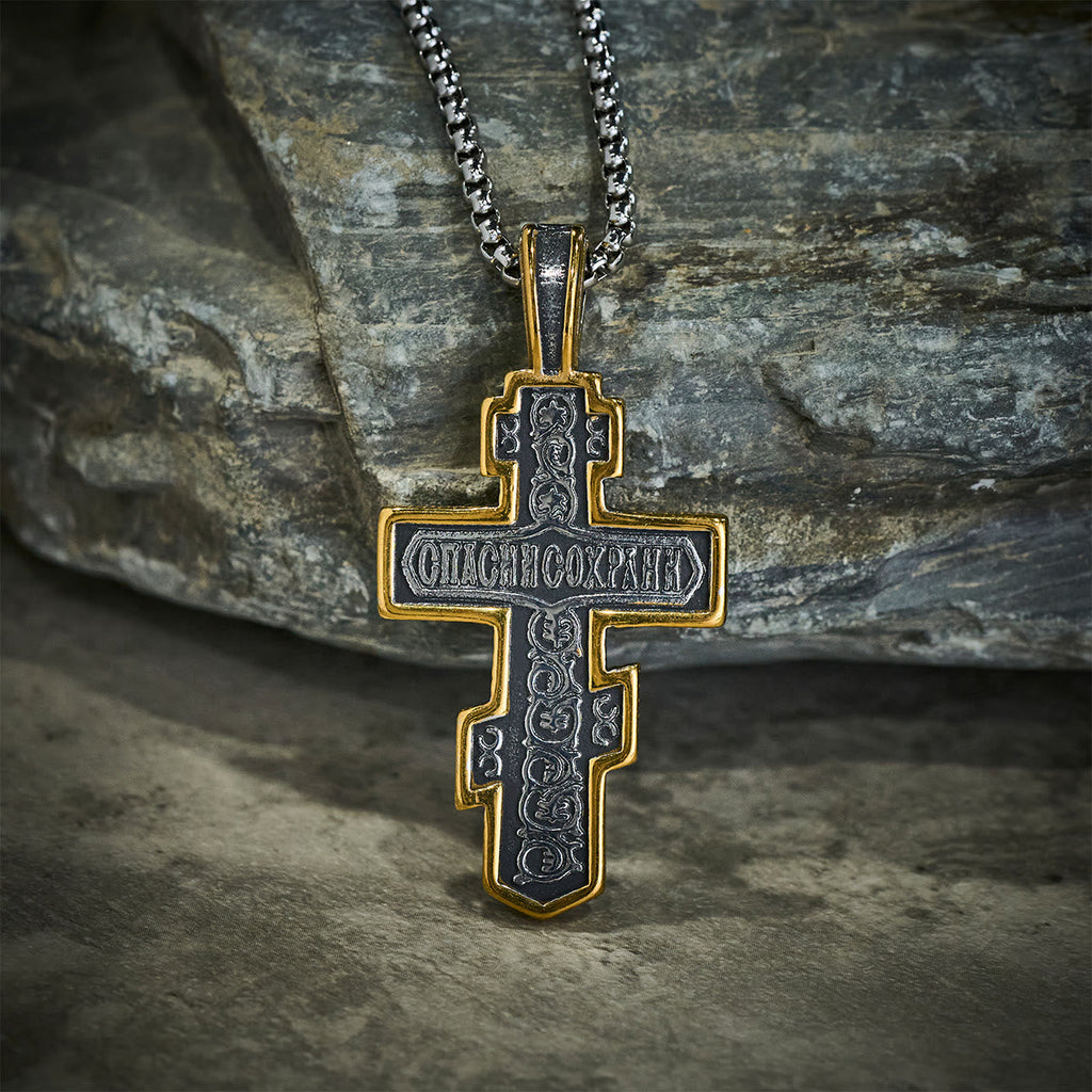 Collar Crucifijo Ortodoxo en Dos Colores con Profundo Significado Espiritual