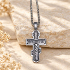 Two-Color Orthodox Crucifix Necklace with Profound Spiritual Meaning
