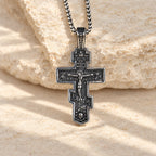 Two-Color Orthodox Crucifix Necklace with Profound Spiritual Meaning