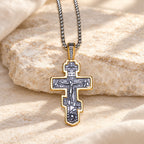 Two-Color Orthodox Crucifix Necklace with Profound Spiritual Meaning