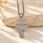 Two-Color Orthodox Crucifix Necklace with Profound Spiritual Meaning